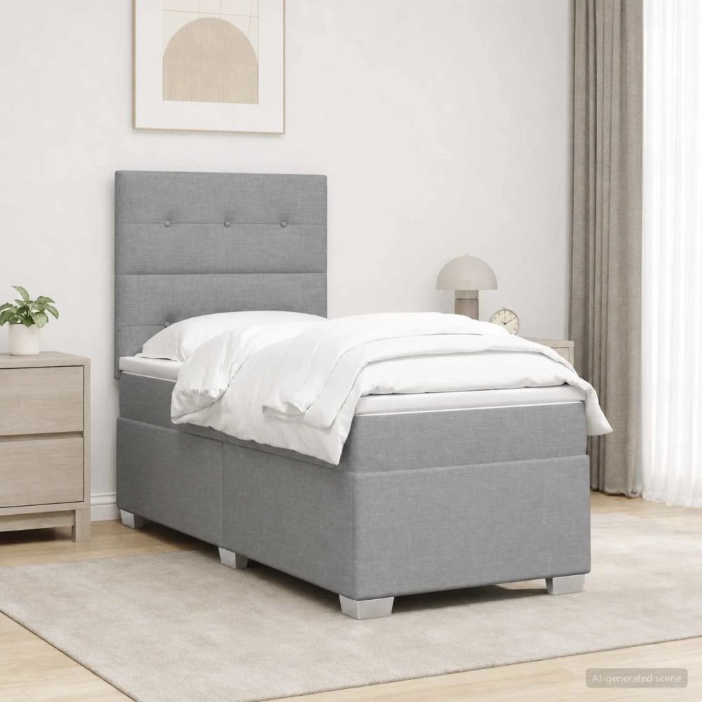 Letto box spring con materasso Grigio Chiaro 90 x 200 cm 3453318