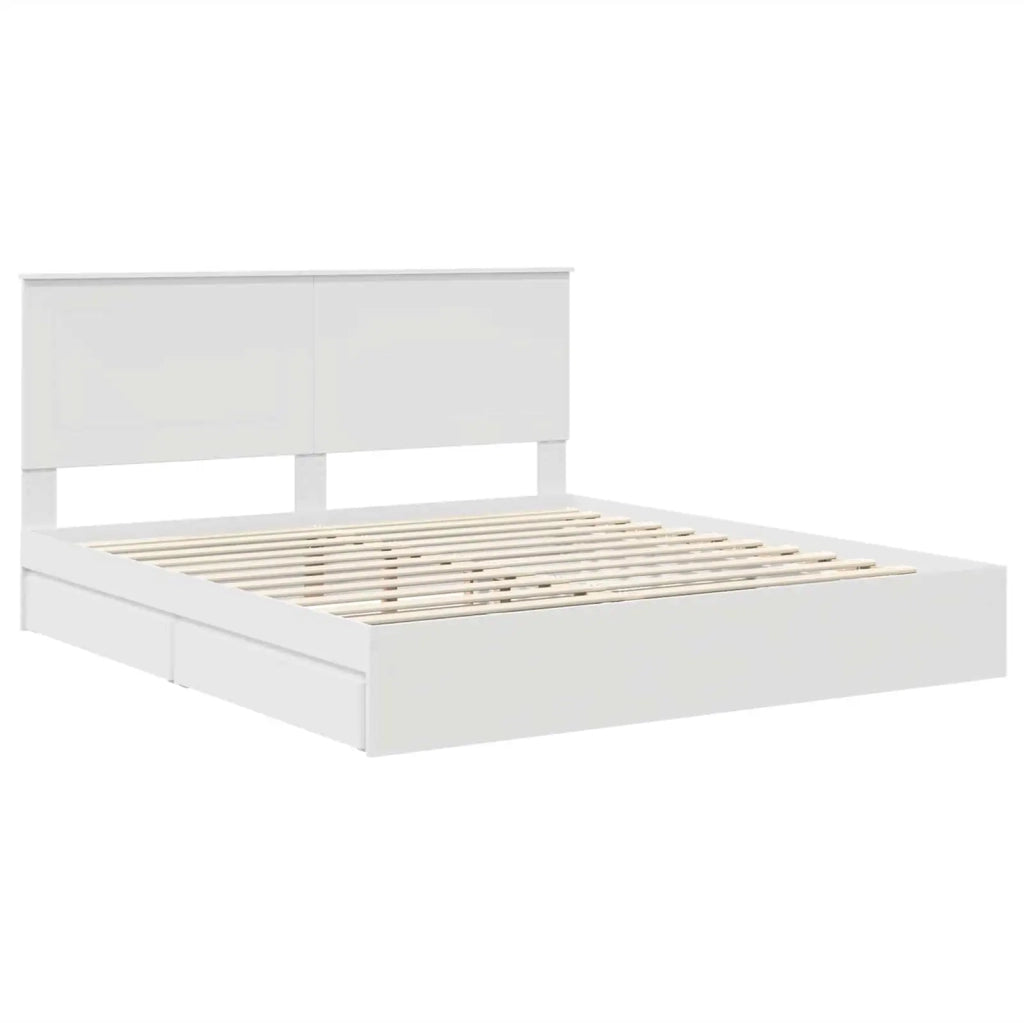 Letto con Contenitore Bianco 180 x 200 cm Legno multistrato 3409524