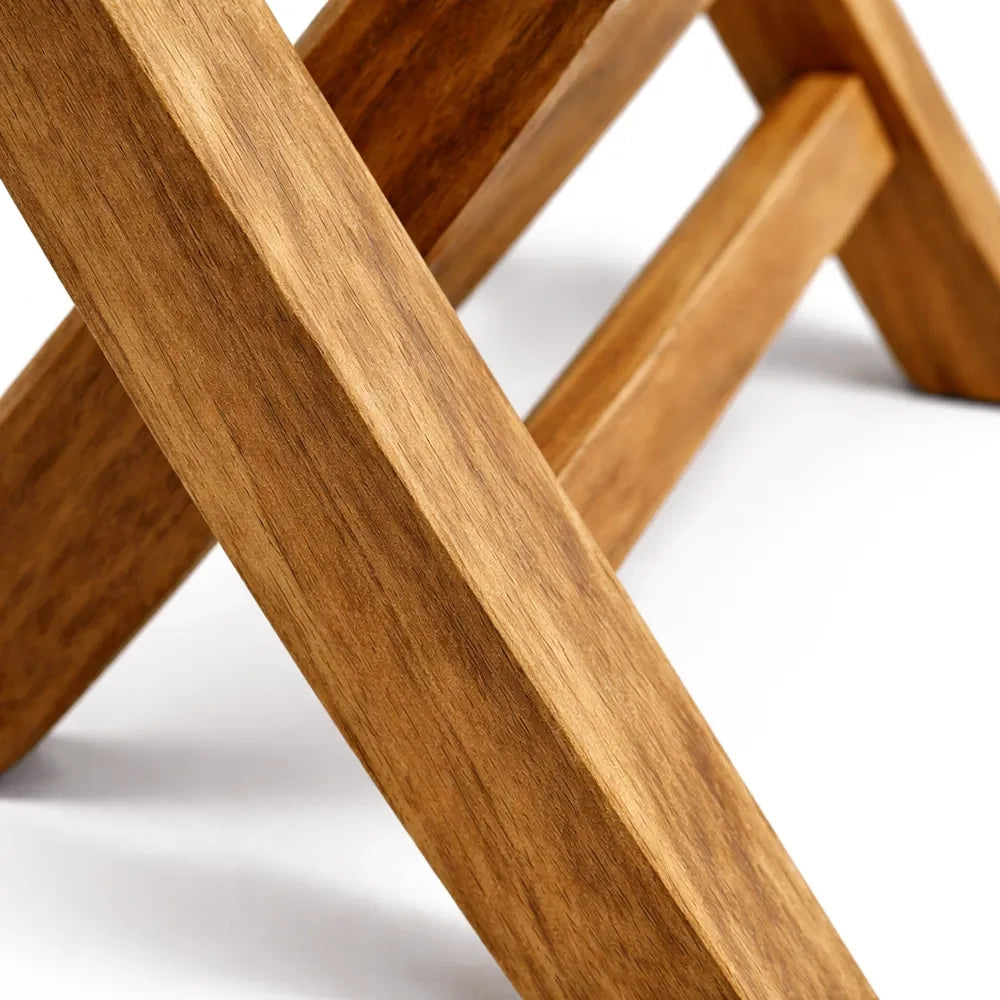 Set di 2 Sgabelli pieghevoli da esterno in Legno Teak