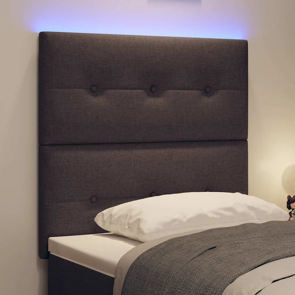 Testiera LED con strisce LED Marrone Scuro 80 cm Tessuto 3338387