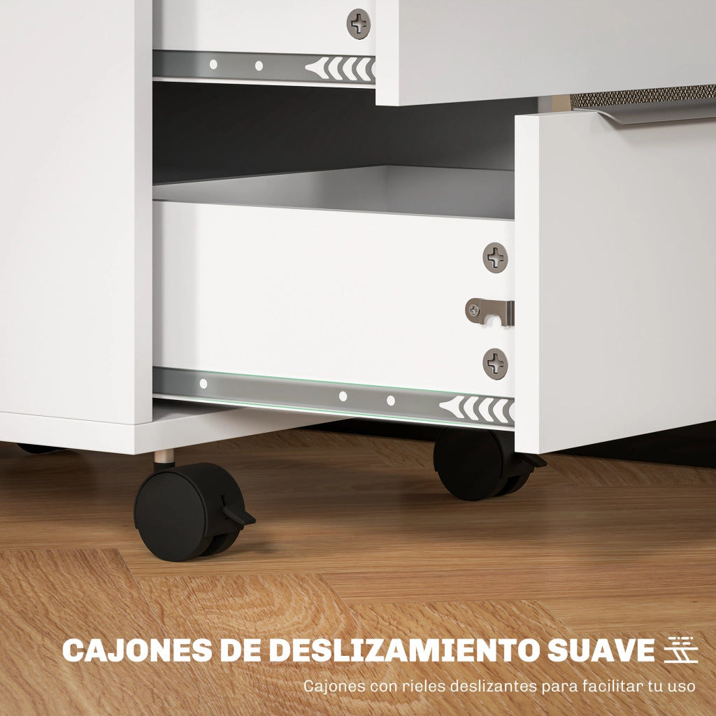 Scrivania con cassettiere ¨C zephmum ¨C 40x40x63,5 cm bianco