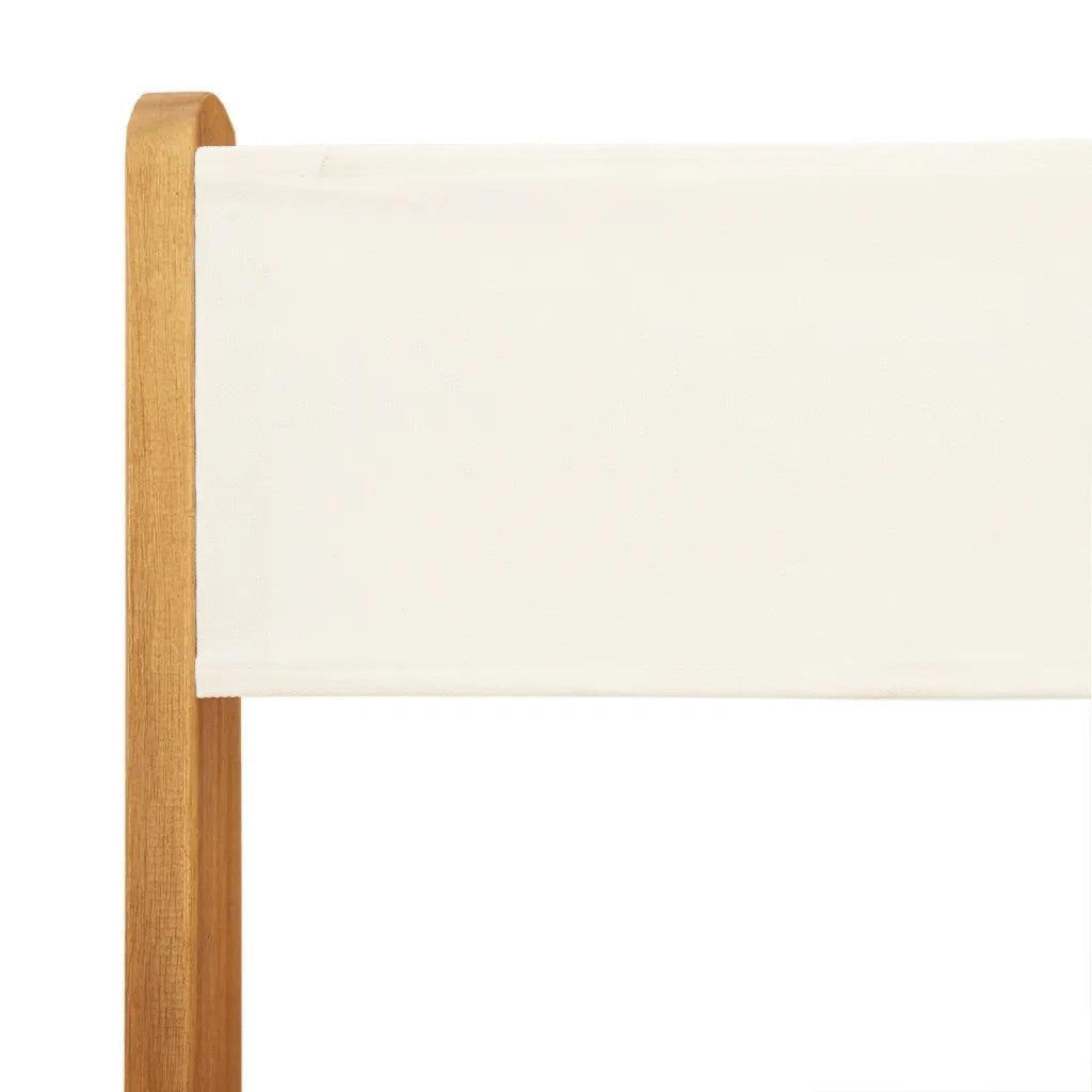 Set Pranzo da Giardino 5pz | Set Salotto da Giardino Crema in Tessuto e Legno Massello