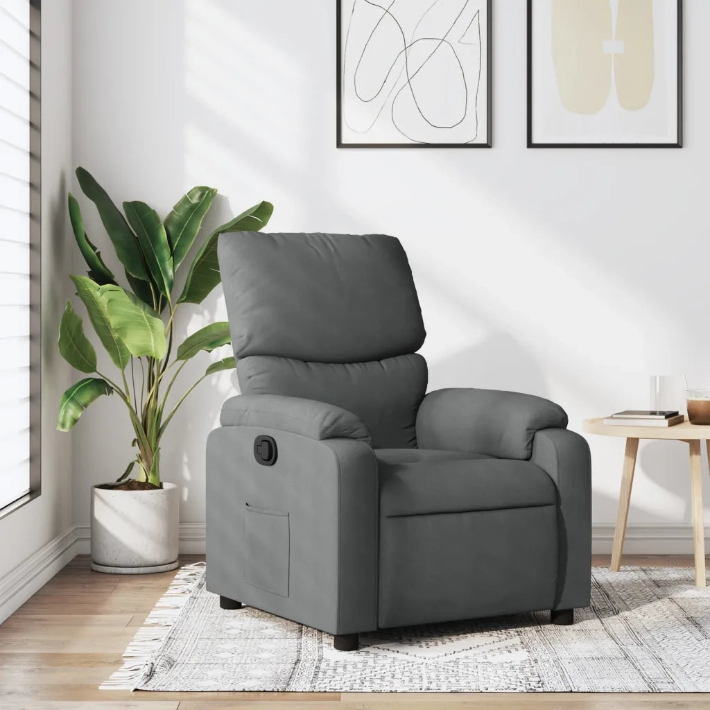 Poltrona reclinabile in tessuto grigio scuro 3205681