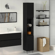 Mobile da Bagno Rovere Nero 30 x 30 x 190 cm Legno multistrato 862882