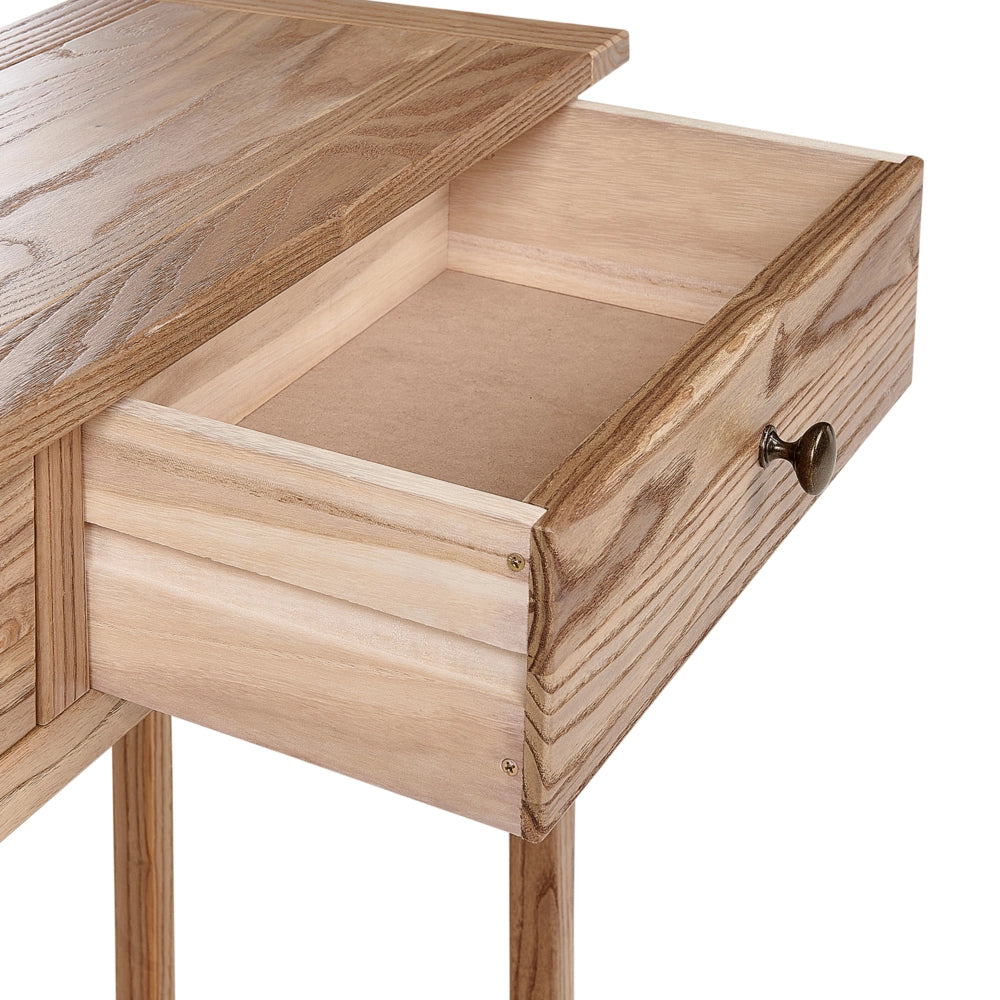 Consolle decorativa con 2 cassetti in legno chiaro stile rustico