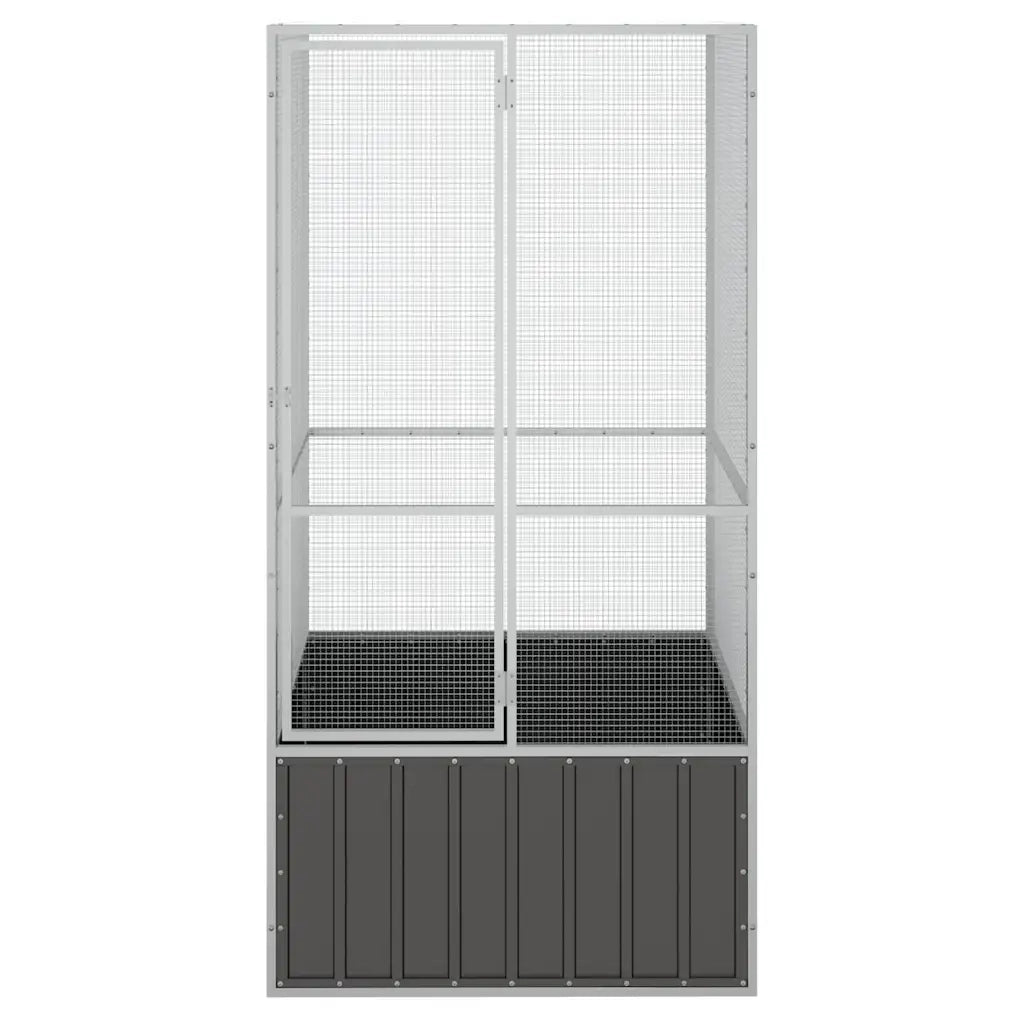 Gabbia per Uccelli Antracite 111x107x211,5 cm Acciaio Zincato 171548