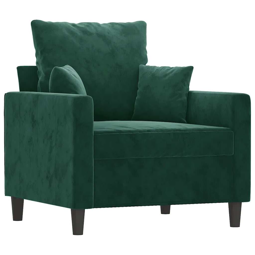 Poltrona Verde Scuro 60 cm Velluto 359285