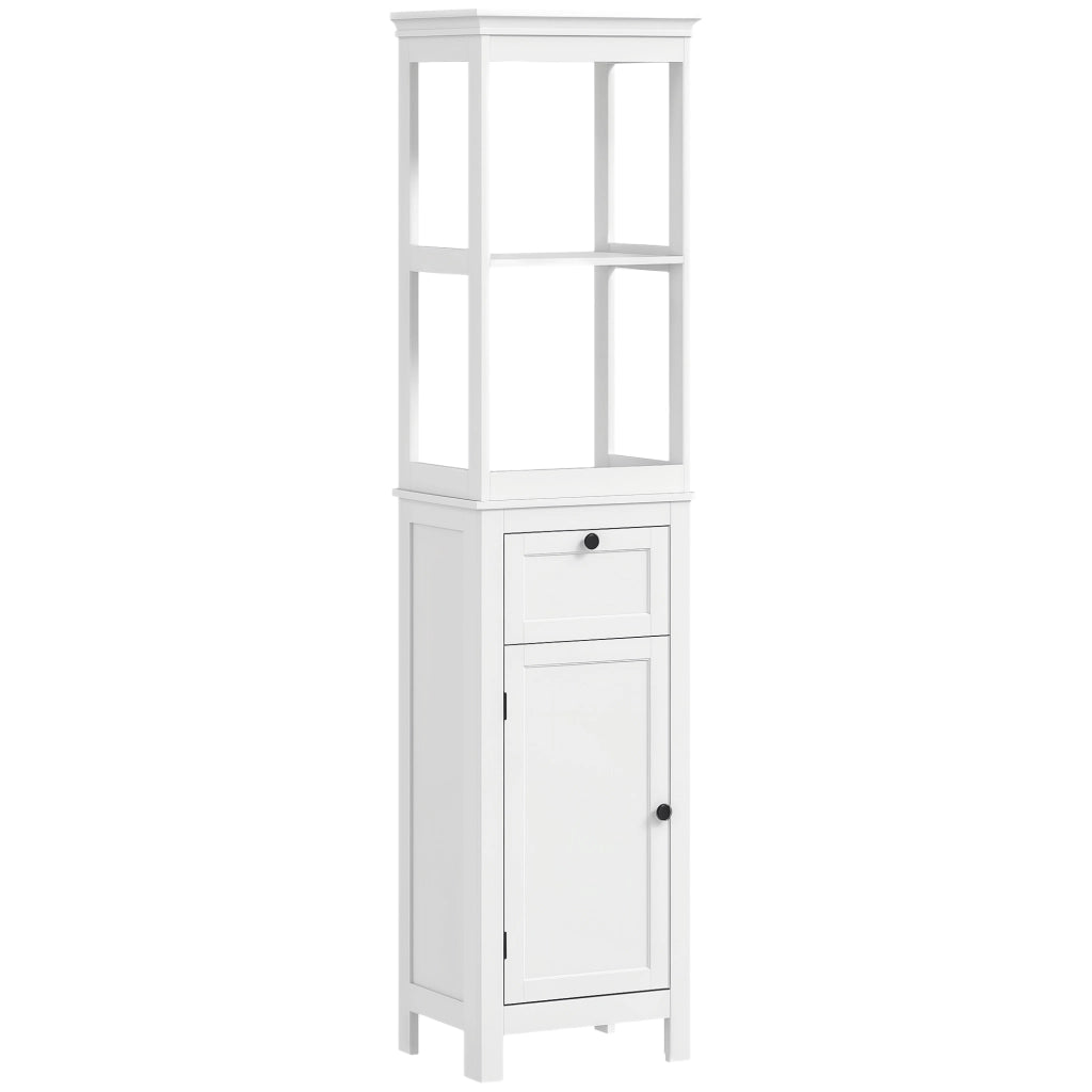 Mobile Bagno con Cassetto e Ripiano Aggiustabile ¨C Minimal ¨C 30x40x165 cm Bianco