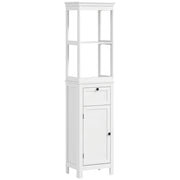 Mobile Bagno con Cassetto e Ripiano Aggiustabile ¨C Minimal ¨C 30x40x165 cm Bianco