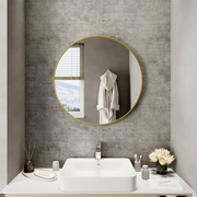 Specchio tondo Ø 100 cm con cornice dorata