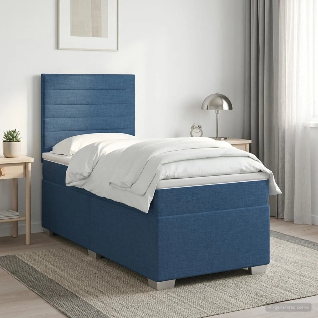 Letto box spring con materasso Blu 80 x 200 cm Tessuto 3453275