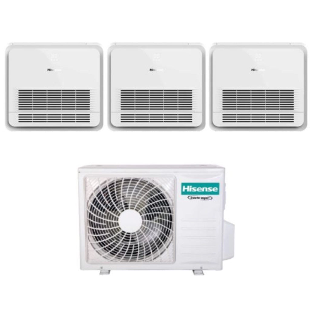 Climatizzatore Condizionatore Hisense Trial Split Console 9+9+9 con 3AMW62U4RFA R-32 Wi-Fi Optional Con Telecomando di Serie 9000+9000+9000 - Novità