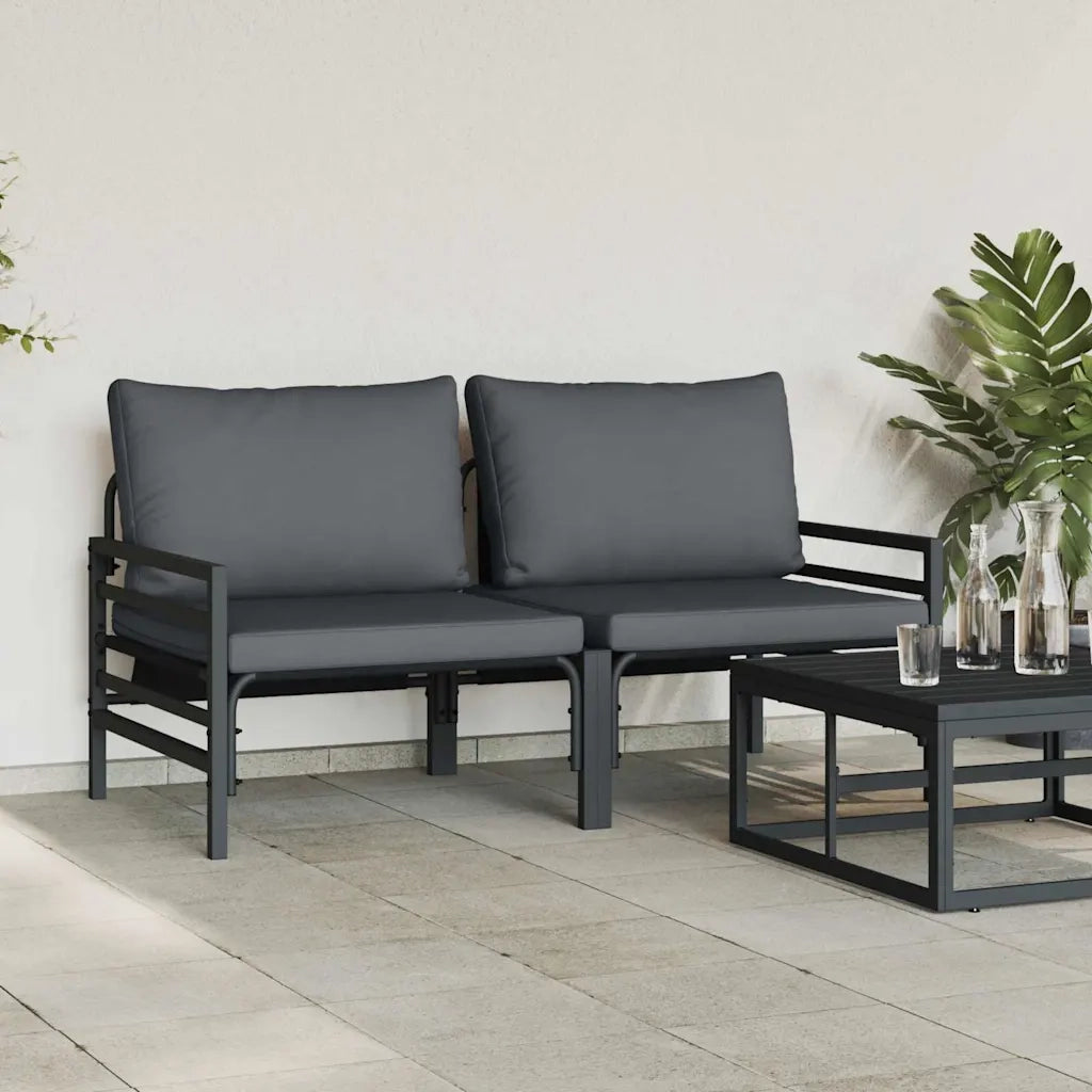 Mobili da Esterno 2 pcs Antracite 80 x 80 x 71 cm Acciaio