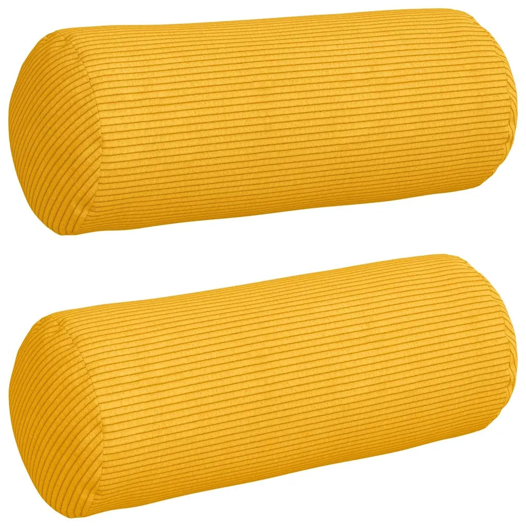 Cuscini a rullo 2 pz | Cuscini per sedie Giallo Chiaro ? 15 x 40 cm
