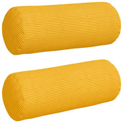 Cuscini a rullo 2 pz | Cuscini per sedie Giallo Chiaro ? 15 x 40 cm