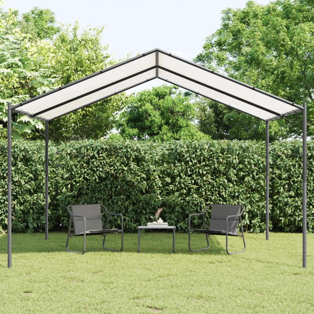 Gazebo | Pergolato 4 x 4 x 2,6 m Bianco Acciaio e Poliestere 180 gsm