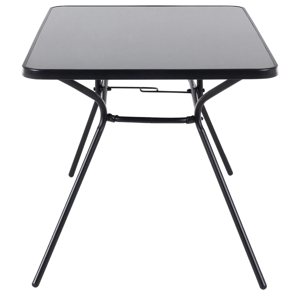 Tavolo da pranzo per esterno in acciaio Nero 140 x 80 cm da giardino moderno