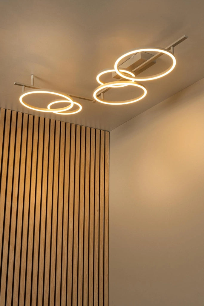 Lampada da soffitto NICOLA 2 ring LED taupe Lucide