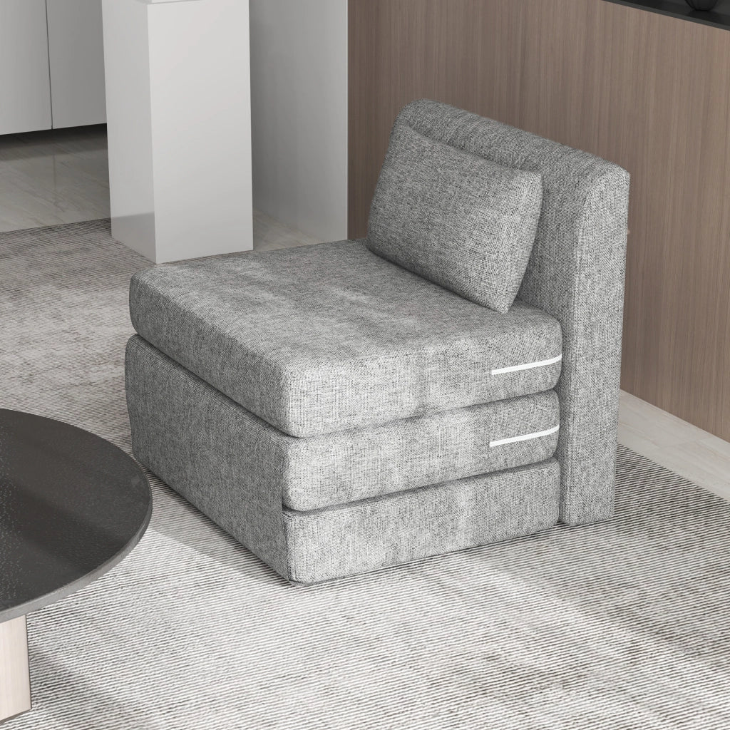 Poltrona a dondolo pieghevole con cuscino ¨C Minimal ¨C Grigio