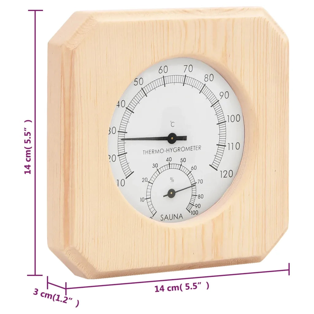 Set Timer Igrotermografo e Clessidra Sauna 2 in 1 Massello Pino 51687