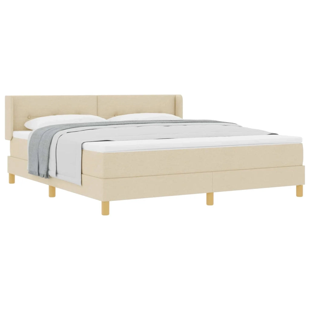 Letto a molle con materasso Crema 200 x 180 cm Poliestere