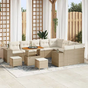 Set Divano da Giardino con cuscino 12 pcs Beige polyrattan 3362046