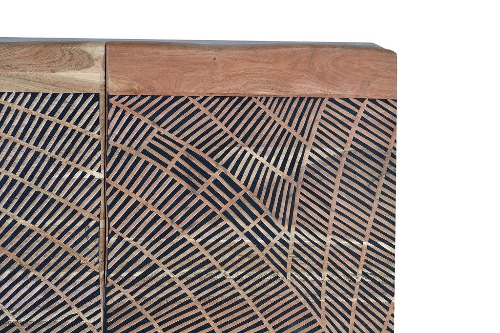 Credenza in massello di acacia e metallo
