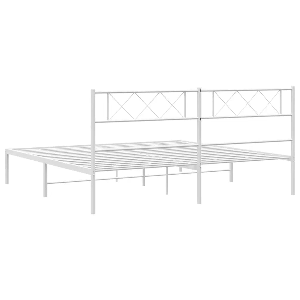 Giroletto con Testiera Metallo Bianco 193x203 cm 372332