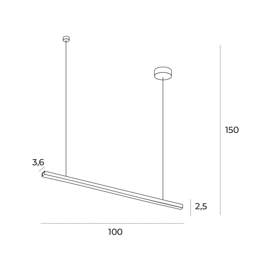 Lampada sospensione lineare oro spazzolato LED 12W Maxlight