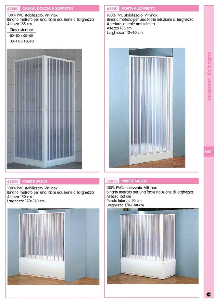 1pz box vasca a soffietto 1 lato 170-140xh150 cm cod:ferx.92584