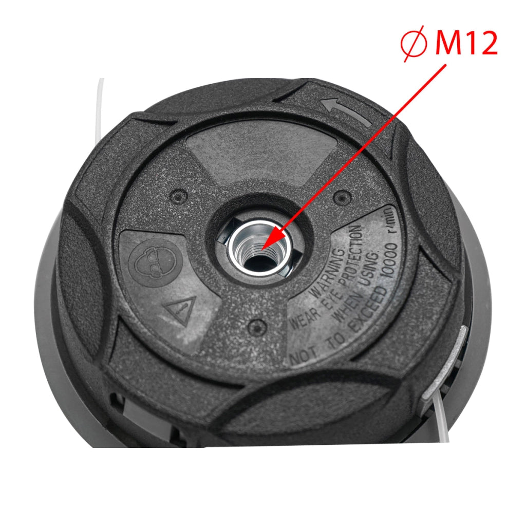 Testina universale per decespugliatore con filo da 2,5 mm e filettatura di montaggio M12 x P1,25LH Breckner Germany