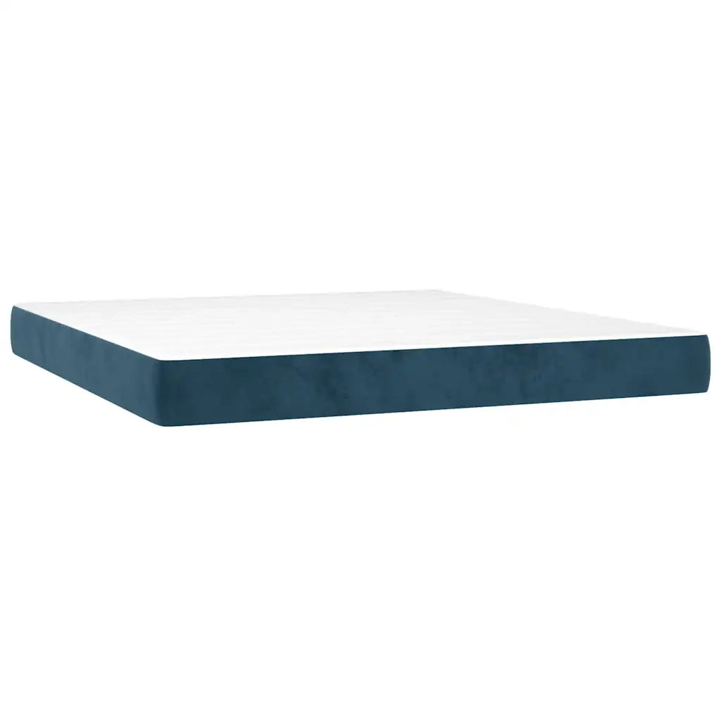 Giroletto a Molle con Materasso Blu Scuro 160x200 cm in Velluto 3130851