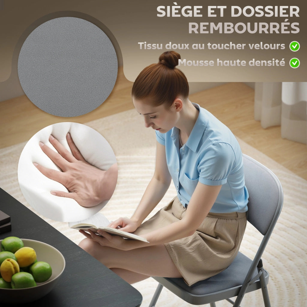 Sedia Pieghevole Imbottita ¨C Minimal ¨C Grigio Chiaro