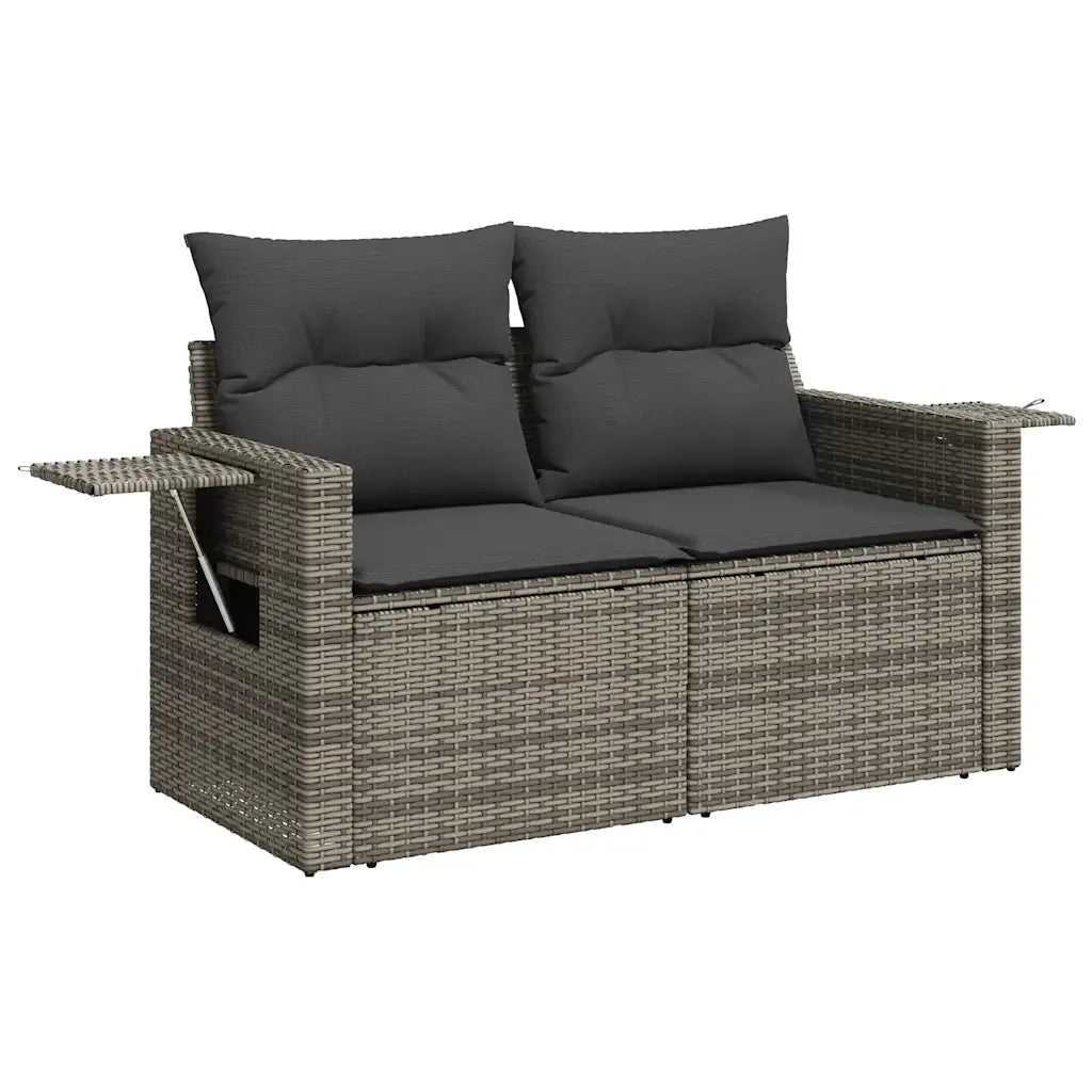 Set Divano da Giardino 6 pz con Cuscini Grigio in Polyrattan 3325476