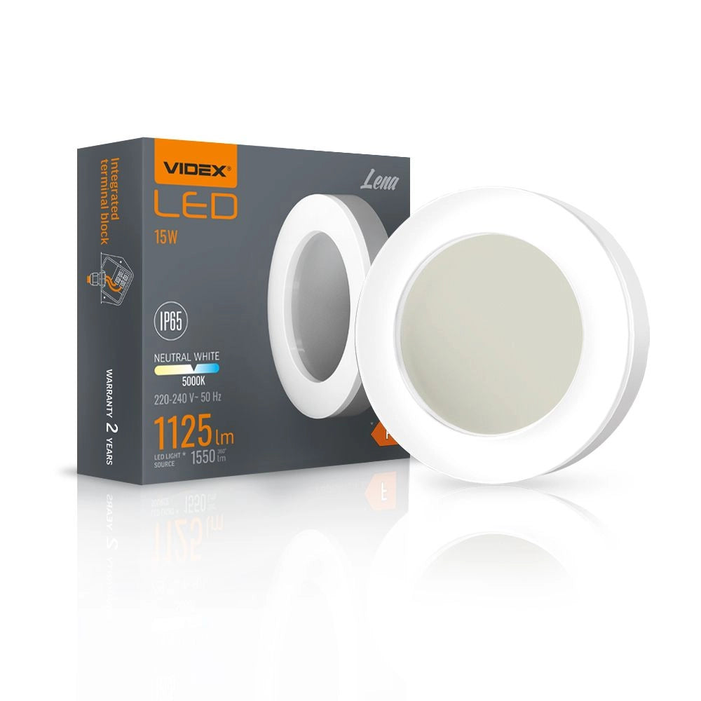 Applique esterna tonda bianca LED 15W IP65 LENA Videx