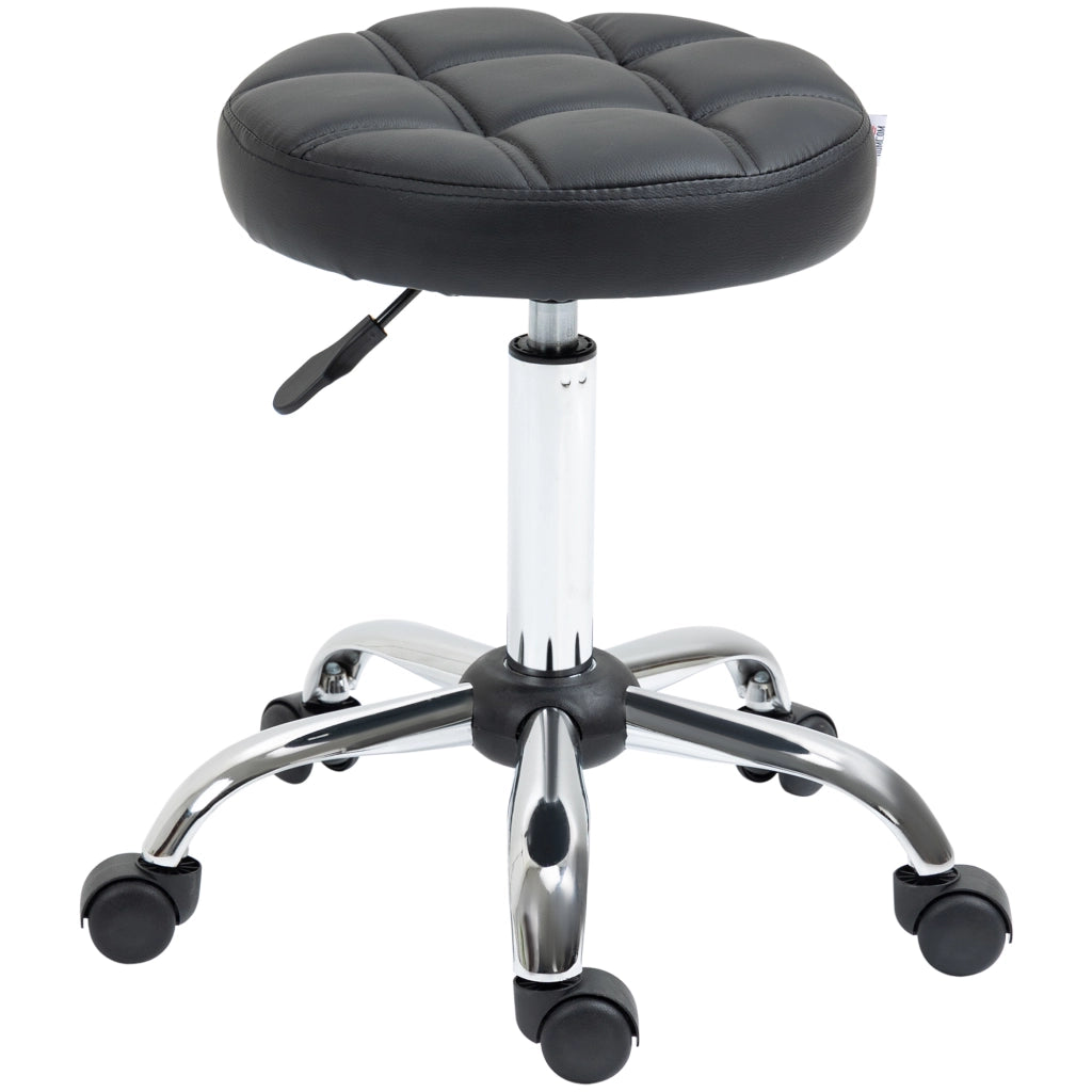 Sgabello Girevole Regolabile in Altezza ¨C Minimal ¨C Nero, Pelle, 48-63 cm