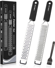 Set di Raspatore e Zester in Acciaio Inossidabile, Maniglia Ergonomica, Multifunzionale per Frutta, Verdure e Spezie