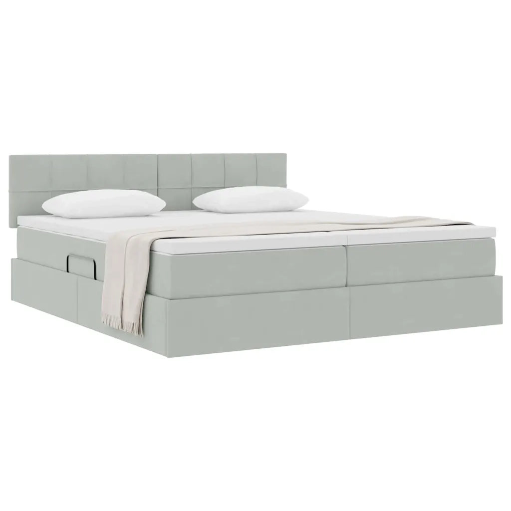 Letto con Contenitore con materasso Grigio chiaro 100 x 200 cm 3370979