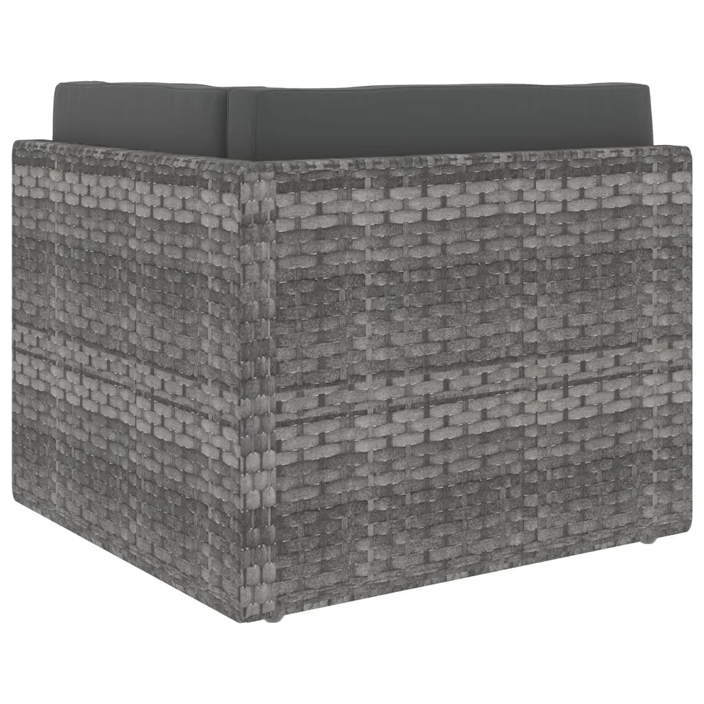 Divano ad Angolo Modulare in Polyrattan Grigio 49521