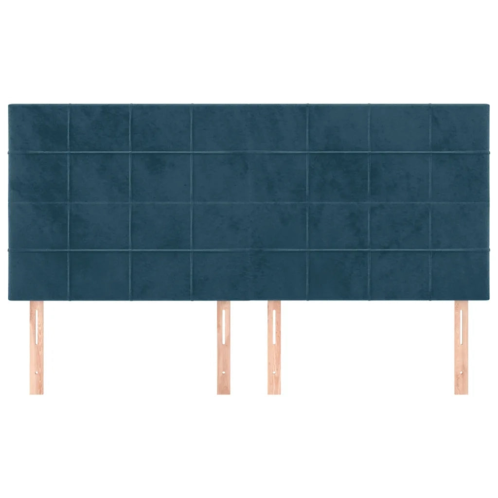 Testiera | Testata Blu Scuro 200x5x118/128 cm Velluto