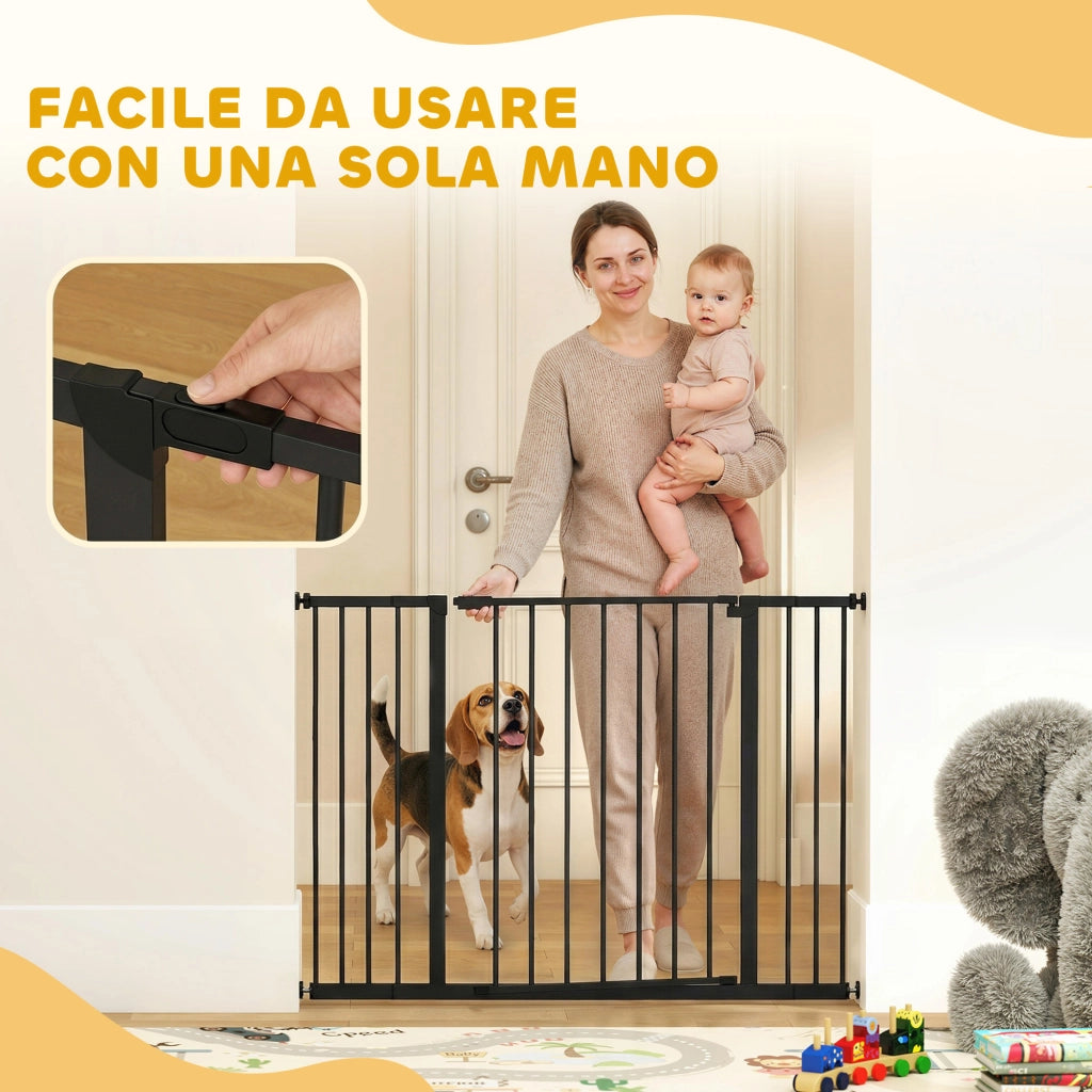 Cancelletto Estensibile per Cani ¨C Minimal ¨C Nero 76 cm