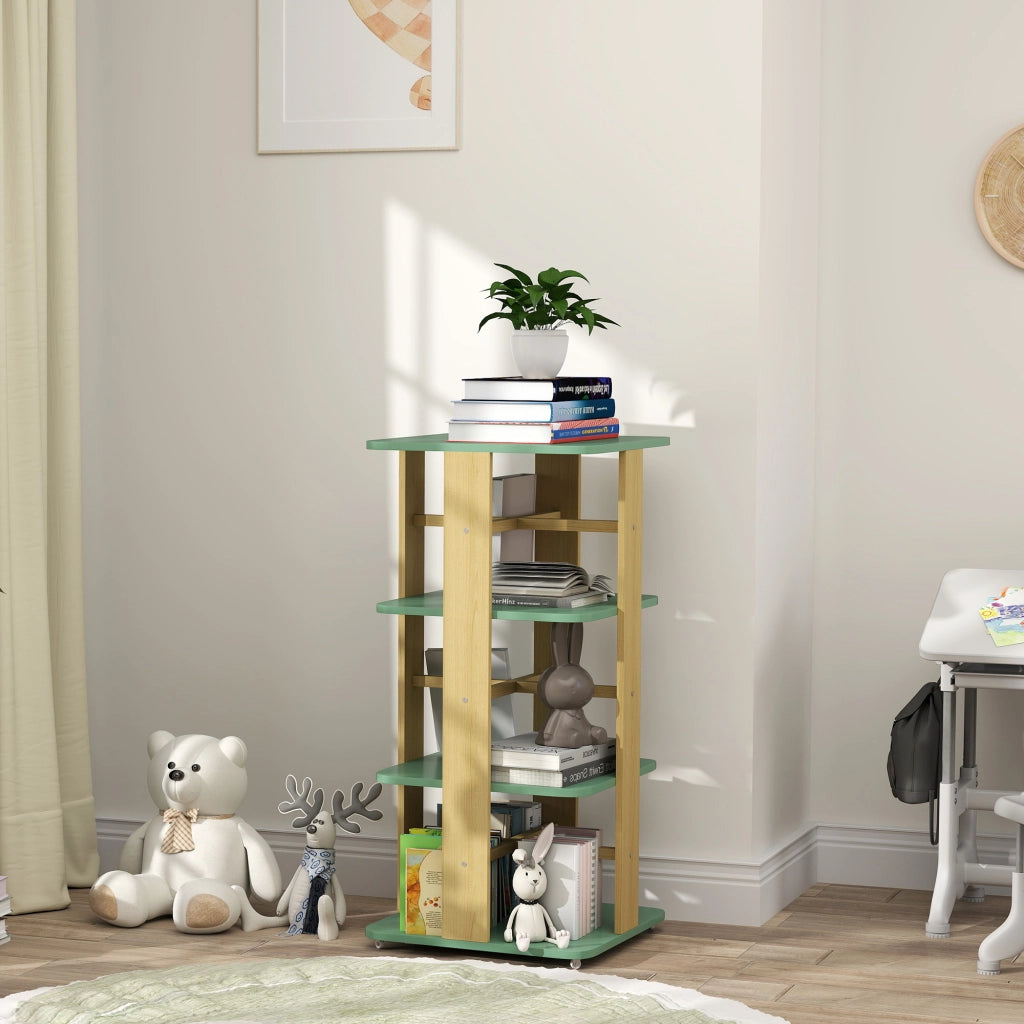 Libreria per bambini con rotelle ¨C zephmum ¨C verde 3 livelli