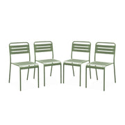 set 4 sedie da giardino bistrot in acciaio, verde