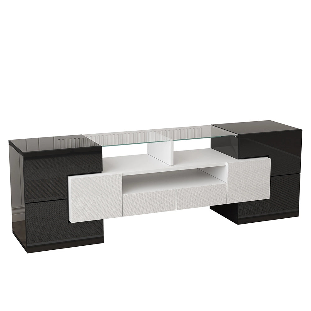 Mobile TV moderno - Xylo - 145cm vetro LED bianco