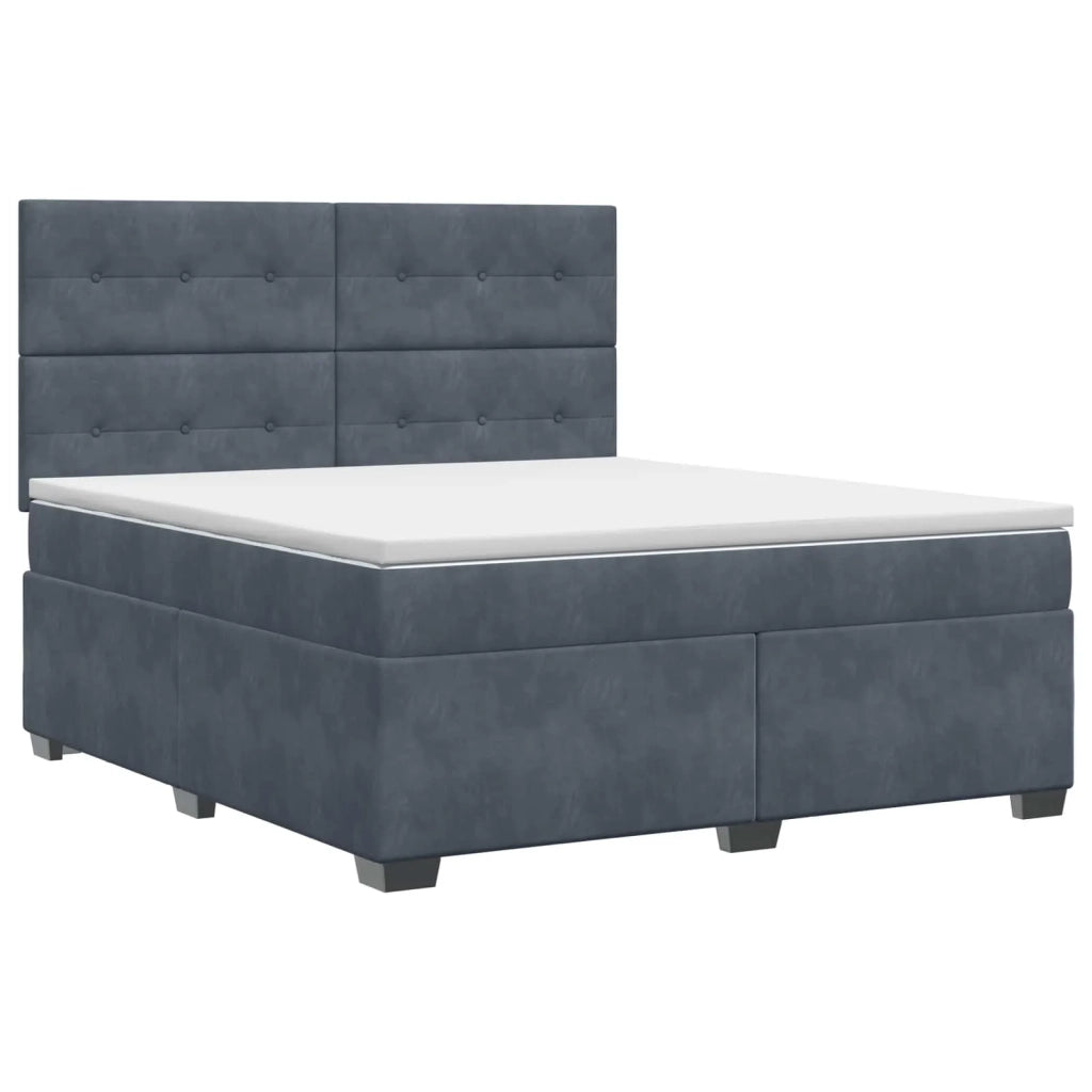 Letto box spring con materasso Grigio Scuro 140 x 190 cm 3453639