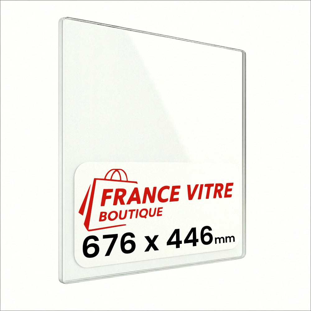 676 x 446 x 4 mm - Vetro per stufa a legna - vetro camino di ricambio - vetro per caminetto resistente al fuoco - France Vitre