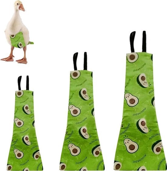 Luiere per polli con stampo avocado, adattabili e riciclabili, idonei per polli, oche, anatre e galli, lavabili, confezione da 3 pezzi (taglia S, verde).