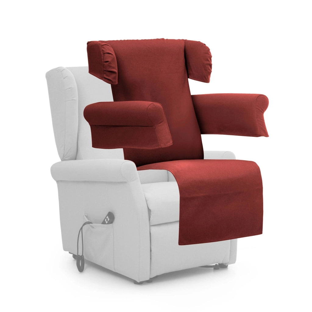 Poltroncina Treia, Poltrona Sfoderabile Made in Italy, 75x84x107h cm Rosso Bordeaux