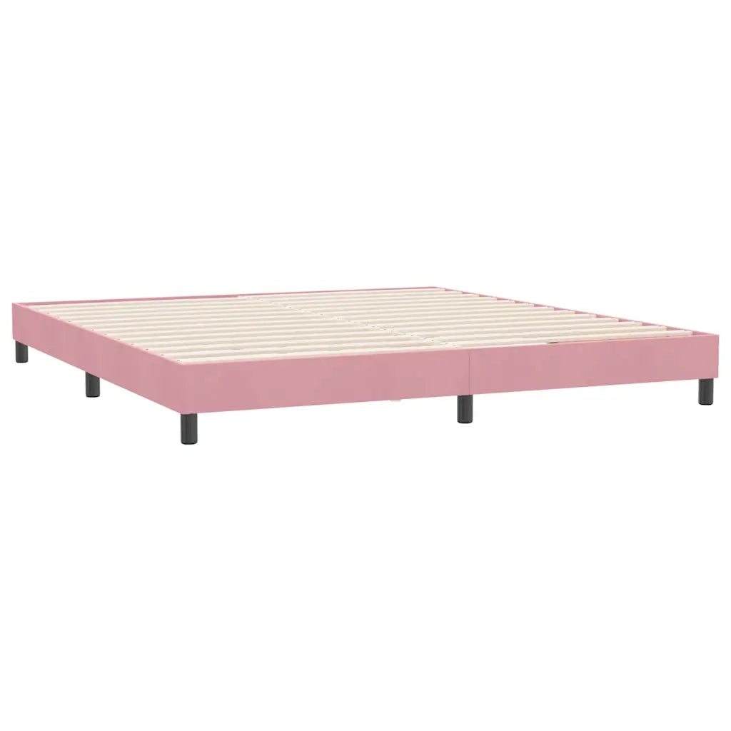 Letto matrimoniale | Letto per adulti | Giroletto a Molle senza Materasso Rosa 180x210 cm in Velluto
