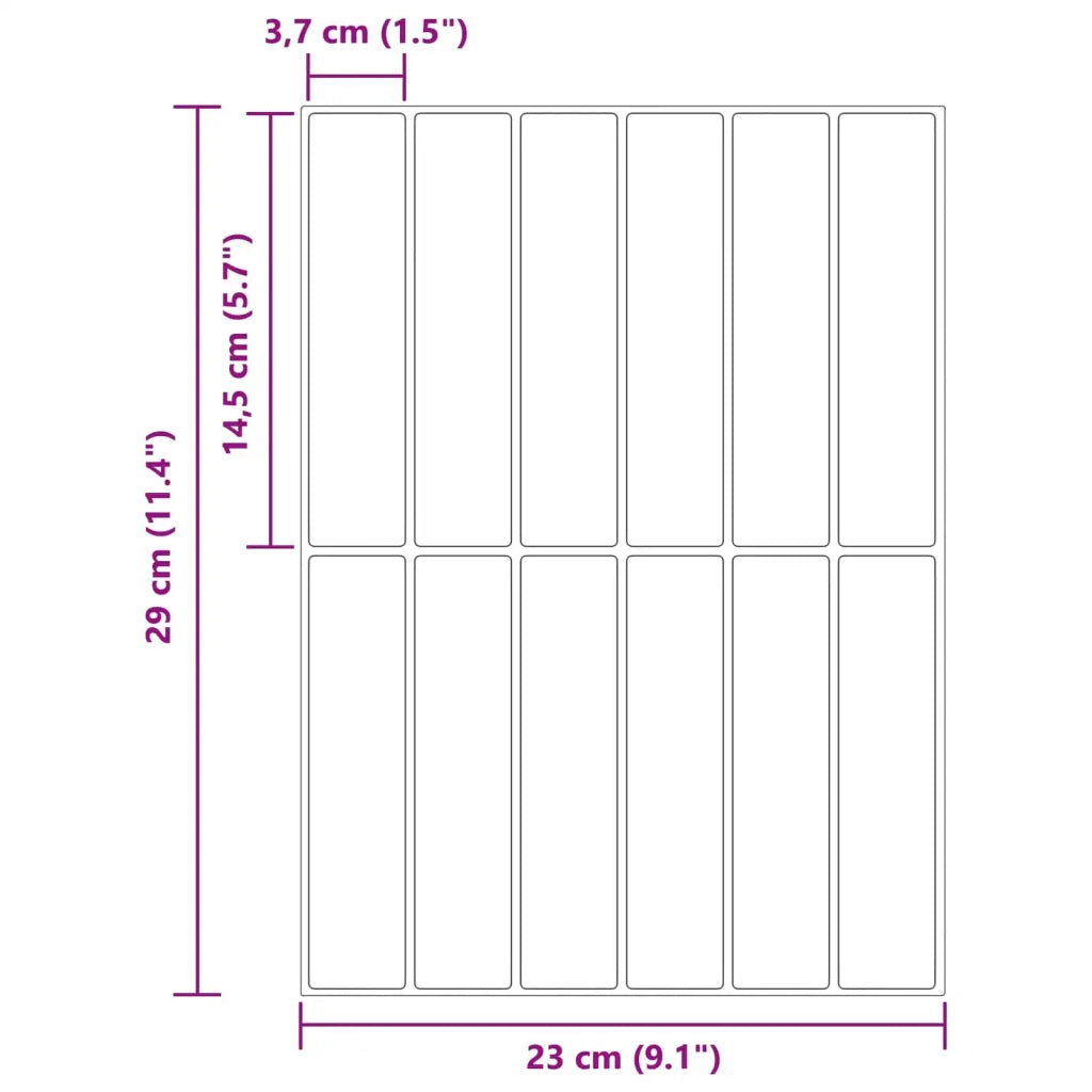 Piastrella Rettangolare 20 pcs Caffè beige 29 x 23 x 0,08 cm 42046178